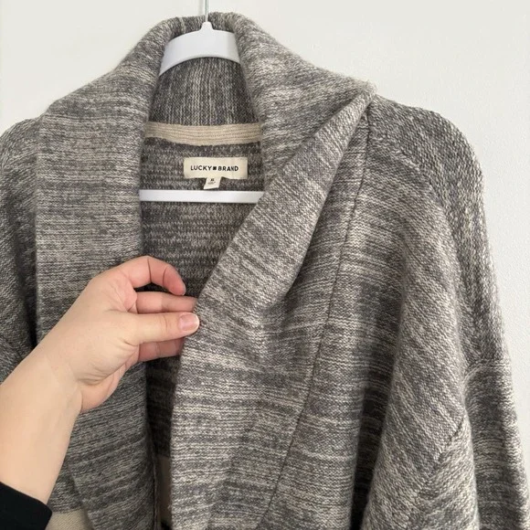 Lucky Brand Women's Boho Southwestern Aztec Shawl Collar Knit Cardigan SzXL - Picture 4 of 10